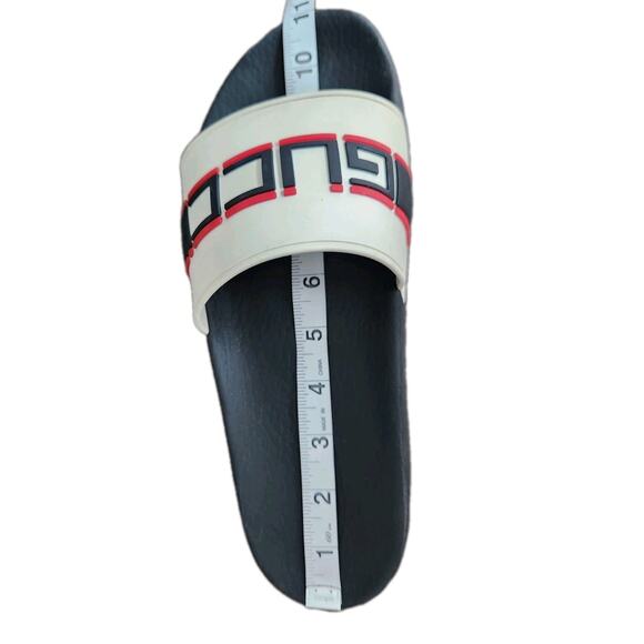 Gucci Logo Stripe Rubber Pool Slides Sandals Shoes Pre-owned Men's Size 9 No Box - Picture 5 of 9